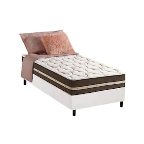 Cama Box Solteiro: Colchão Molas Anjos Superlastic Classic + Base CRC Courano White(88x188)