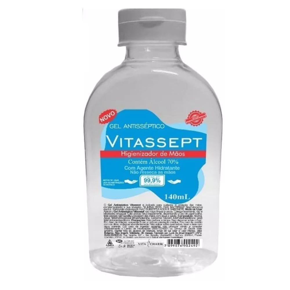 Álcool Gel Antisséptico para mãos 70% 140ml Vitassept