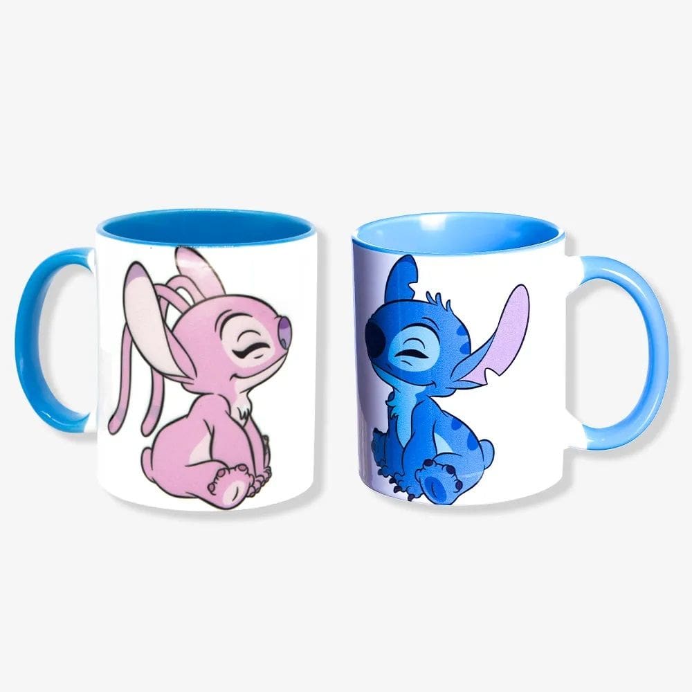 Kit Com 2 Canecas Pop Stitch Minha Metade 350 Ml