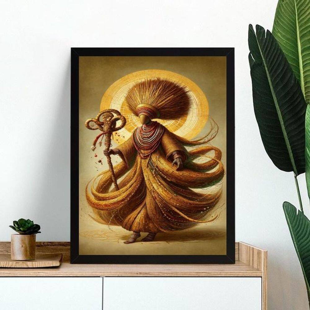 Quadro Decorativo Artístico Obaluaê 33X24Cm