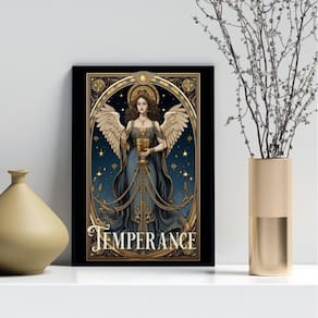 Quadro Carta Tarot Vintage - Temperança 24X18Cm