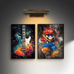 Kit 2 Quadros Quarto Menino Rock E Gamer 45X34Cm