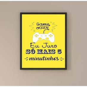Quadro Gamer - Só Mais 5 Minutos 24X18Cm
