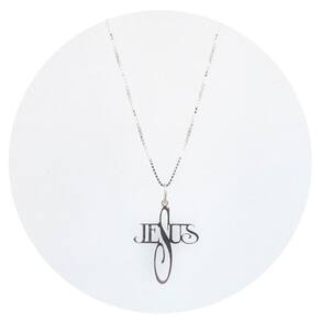 Colar 60Cm Prata 925 Escrita Jesus - Ponte Vecchio Joias