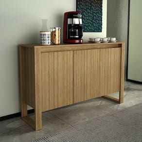 Balcão para Escritório 3 Portas Me4147 Espresso Móveis Amendoa