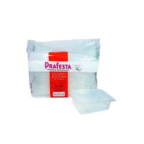 Pote Retangular 1000Ml. C/ Tampa C/6X24 Un. (Prafesta)