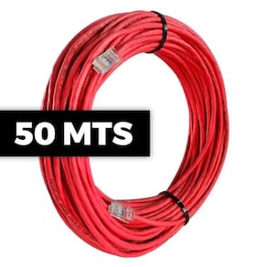 Cabo De Rede Cat 6 Mpt Interno 50 Metros U/utp 4p X 23awg | Vermelho Com Conectores
