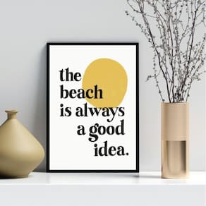 Quadro The Beach Is Always A Good Idea 45X34Cm - Com Vidro