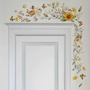 Adesivo Batente De Porta Floral