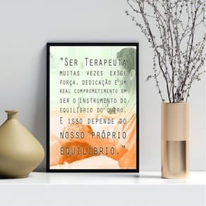 Quadro Decorativo Ser Terapeuta 24X18Cm - Com Vidro