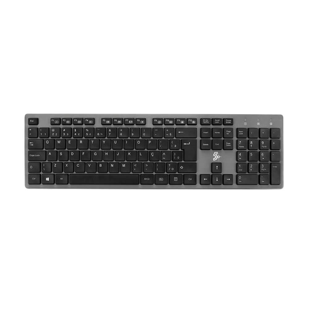 Teclado Sem Fio Office Premium 2.4 Ghz 5+ 015-0061 Usb - 5+