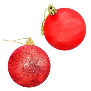 Kit 56 Bolas Enfeite Natalino Árvore Natal 60mm Vermelho