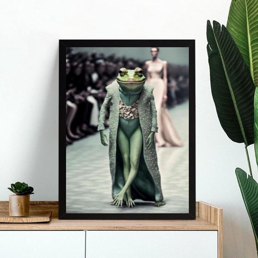 Quadro Decorativo Modelo De Perereca 45X34Cm - Com Vidro