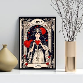 Quadro Decorativo Carta Tarot - Love 24X18Cm - Com Vidro