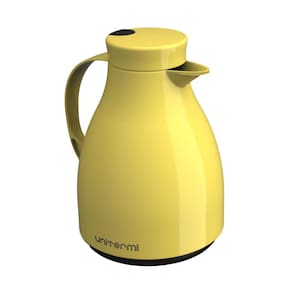 Garrafa Térmica Mesa Paris Amarela 1L Bule Gatilho Chá Café