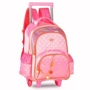 Mochila Escolar Feminina Troller 2 Em 1 Rodinha Alças Tam G