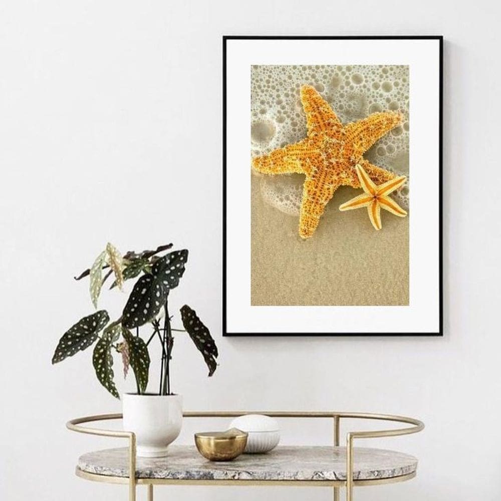 Quadro Estrelas Do Mar Amarelas - 60X48Cm