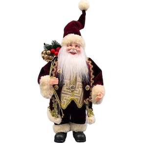 Papai Noel Pequeno Vinho Tradicional Decoração Natal 30Cm