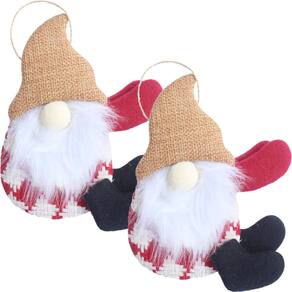 Kit 6 Boneco Pendente Gnomo Artesanal Elegante Árvore Natal