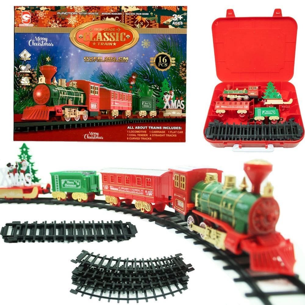 Brinquedo Decoração Locomotiva Trem Elétrico Trilho De Natal