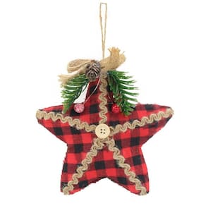 Kit 24 Enfeite Árvore Natal Pendente Natalino Estrela 15cm