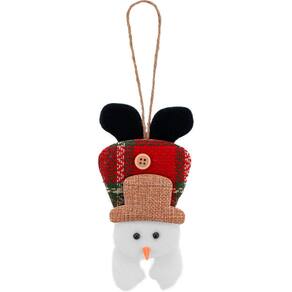 Kit 24 Enfeite Árvore Natal Pendente Boneco De Neve 17cm