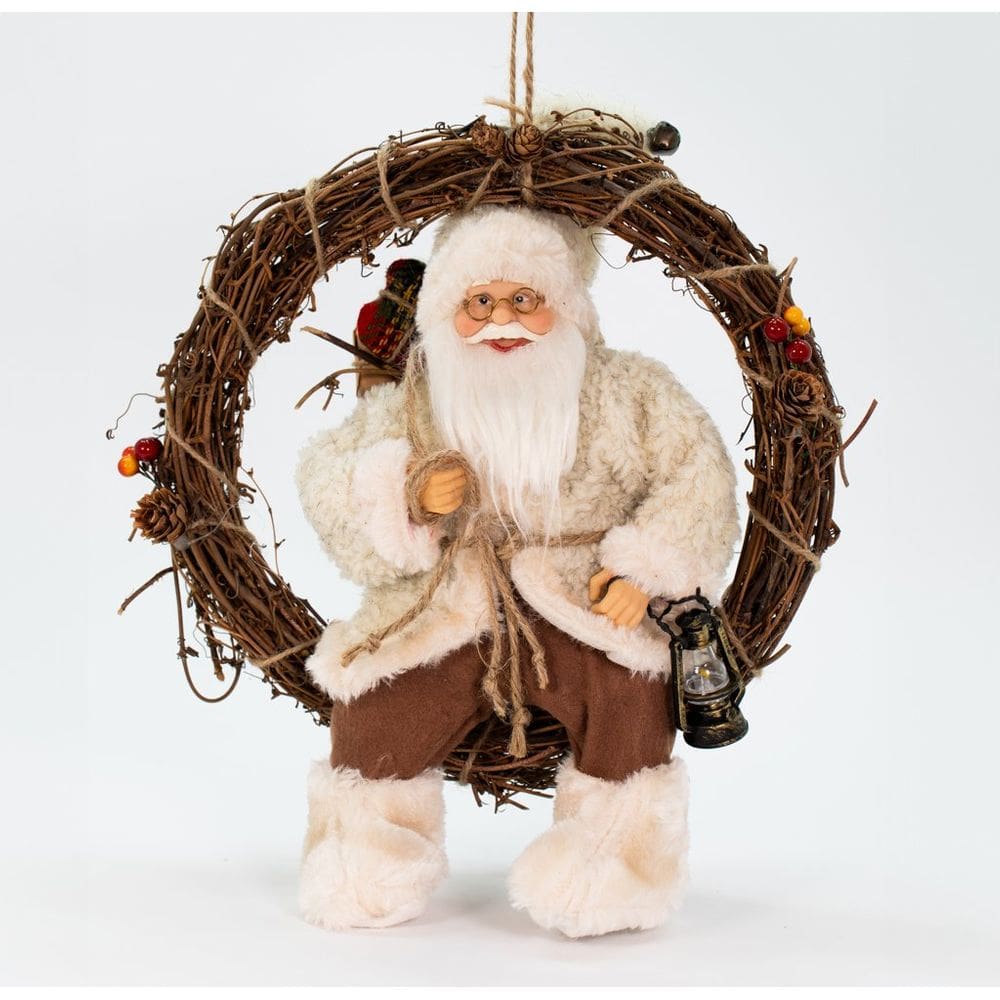 Enfeite Natalina Guirlanda Papai Noel Pendente De Porta 33Cm