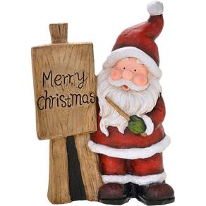 Enfeite Natalino Papai Noel Quadro Porcelana Estatueta 44cm