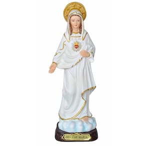Santa Imagem Imaculado Coração De Maria Resina 20,5cm