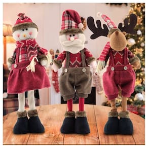 Trio Boneco De Neve Papai Noel Rena Decoração Natal 50cm