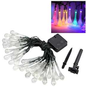 Grinalda Cordão Solar Luzes Gotas De Água Decoração 20 LEDs