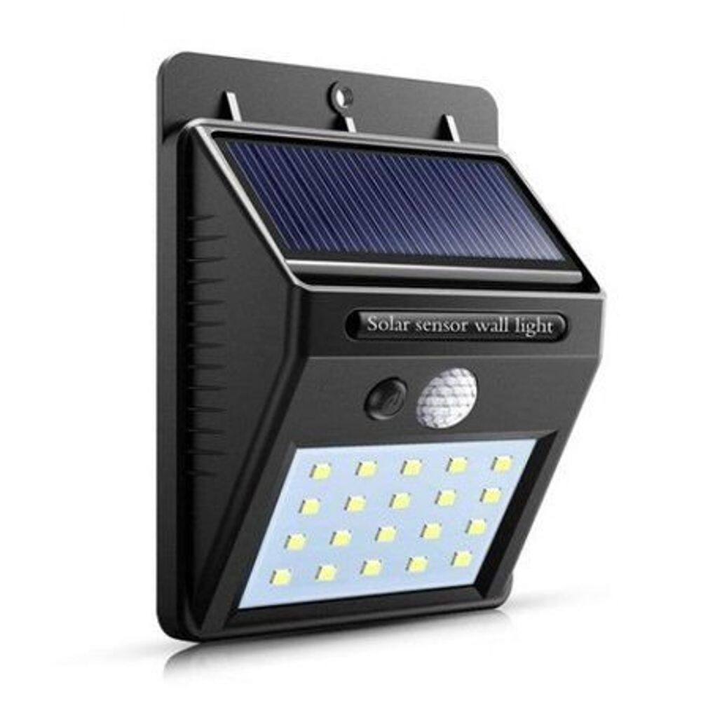 Luminária Solar LED 10W Bateria Luz Recarregável Jardim