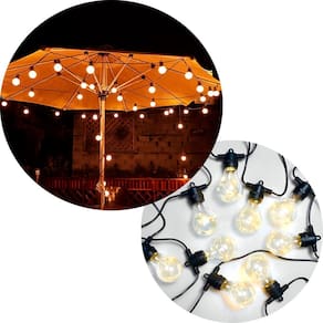 Varal De Luzes Leds Solar Bolhas Cristal Amarelo 5M Jardim