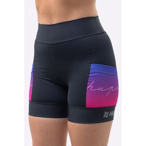 Bermuda Compressão Feminina HUPI Run Curta Colors Roxo