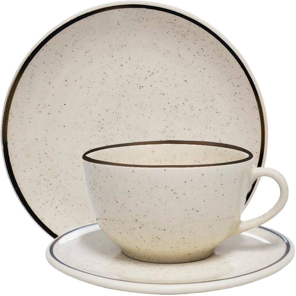 Kit Jogo Café Lanche Unni Brisa Oxford 4 Pessoas 8 Peças