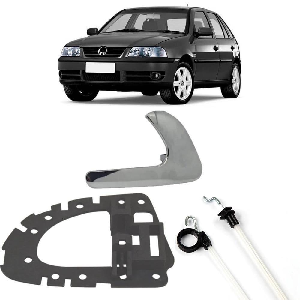 Kit Cabo Acionamento Suporte E Maçaneta Metal Cromada Dianteira Direita Gol G3 - UN / 3 [F103]