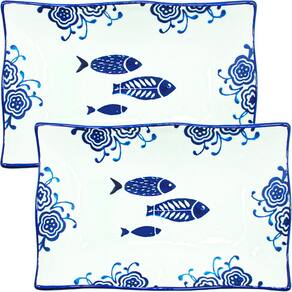 Kit 10 Petisqueiras Bowl Pequena Travessa Peixe Oceano 200ml