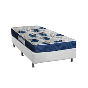 Cama Box Solteiro: Colchão Anatômico Ortobom D28/EP Fort Tech ISO 60 + Base CRC Courano White(88x188)
