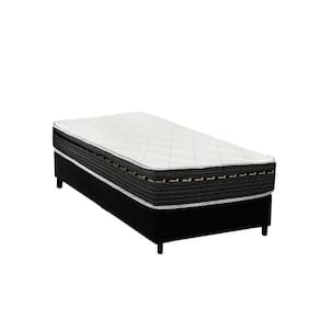 Cama Box Solteiro: Colchão Molas Luckspuma Bonnel Eagle Spring + Base CRC Suede Black(88x188)