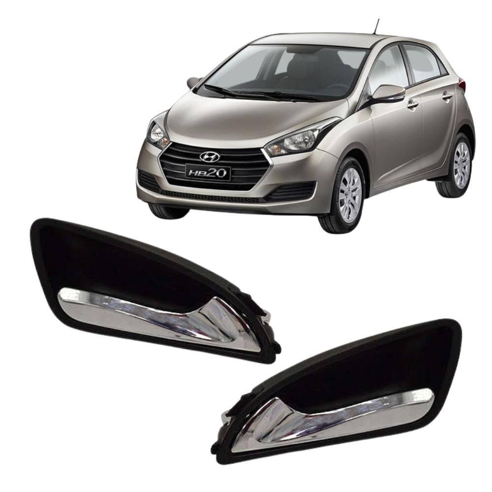 Par Gatilho Puxador Maçaneta Interna Completa Cromada Hb20 - UN / 2 [F103]