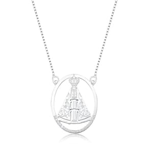 Colar Feminino Medalha Nossa Senhora Aparecida Em Prata 925