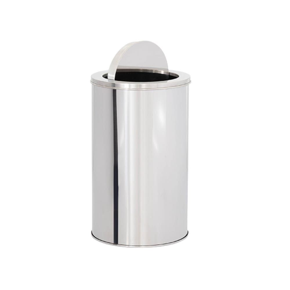 Lixeira em Aço Inox 27L Basculante Redonda