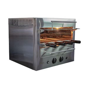 Churrasqueira Gourmet Rotativa a Gás Natural de Bancada Aço Inox Bake Premium 04 Bivolt - Hope