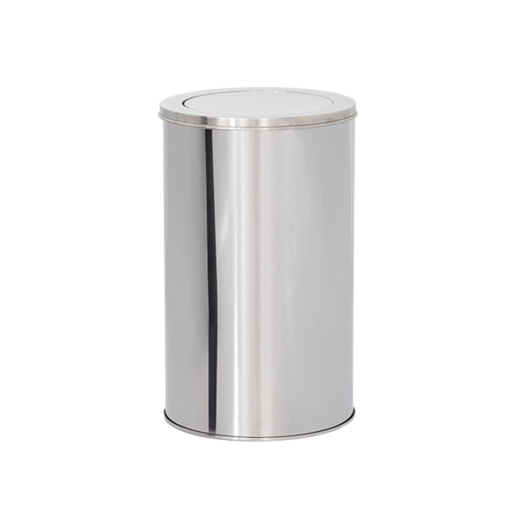 Lixeira em Aço Inox 30L Basculante Redonda