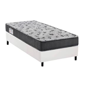 Cama Box Solteiro: Colchão Espuma D33 Ortobom /EP Anatômico Fort Tech ISO 100 + Base CRC Courano White(78x188)
