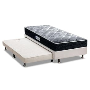 Cama Box c/Auxiliar Solteiro: Colchão Ortopédico Probel D33/EP Advanced Tech1500 + Base CRC Courano Branco(88x188)