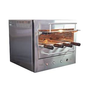 Churrasqueira Elétrica de Bancada Portátil Rotativa Inox 127V para Apartamento - Hope