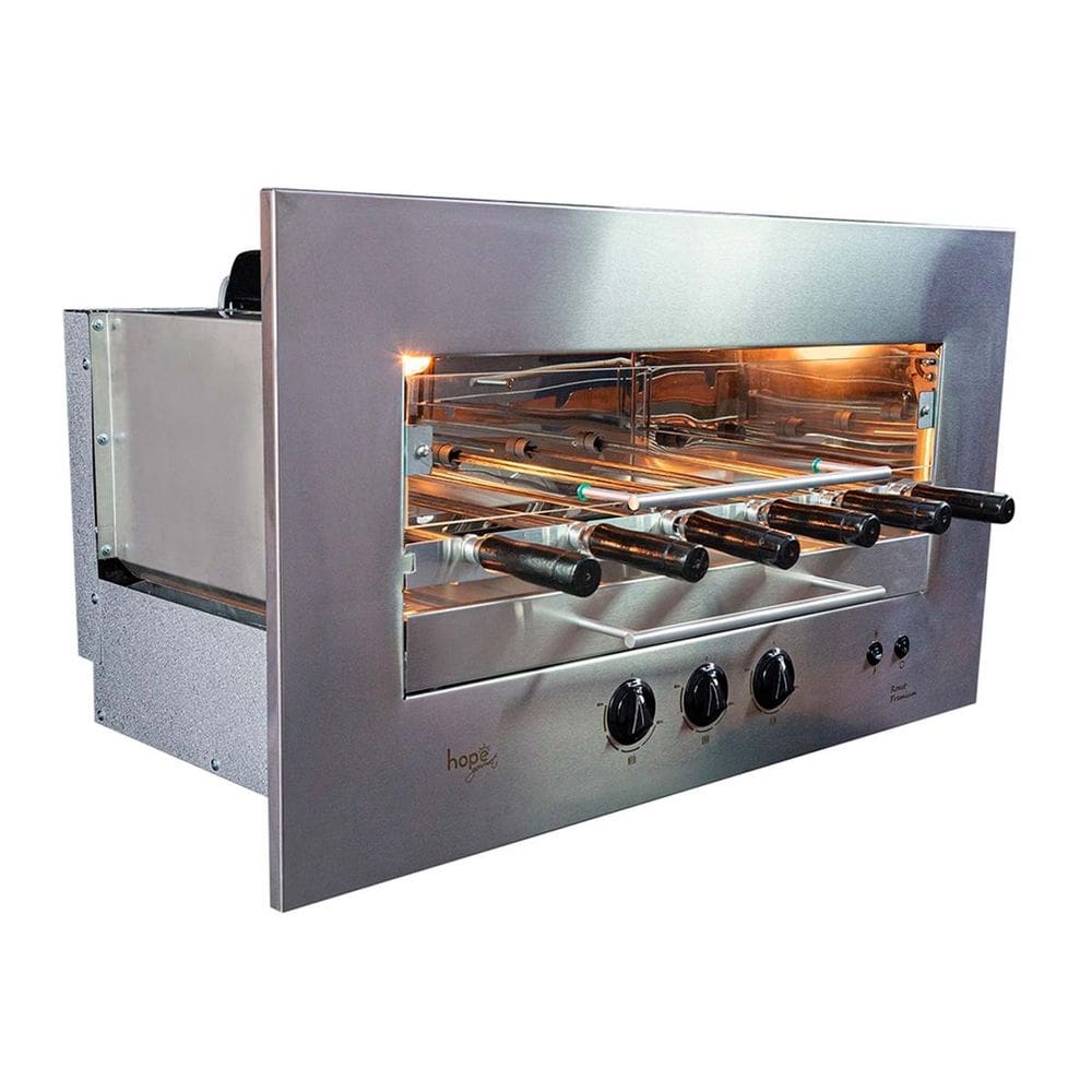 Churrasqueira para Apartamento a Gás GLP Embutir 48 x 77 cm Inox Gourmet - Hope
