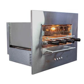 Churrasqueira Aço Inox para Área Gourmet de Embutir 42x52cm Rotativa Elétrica 127V Hope