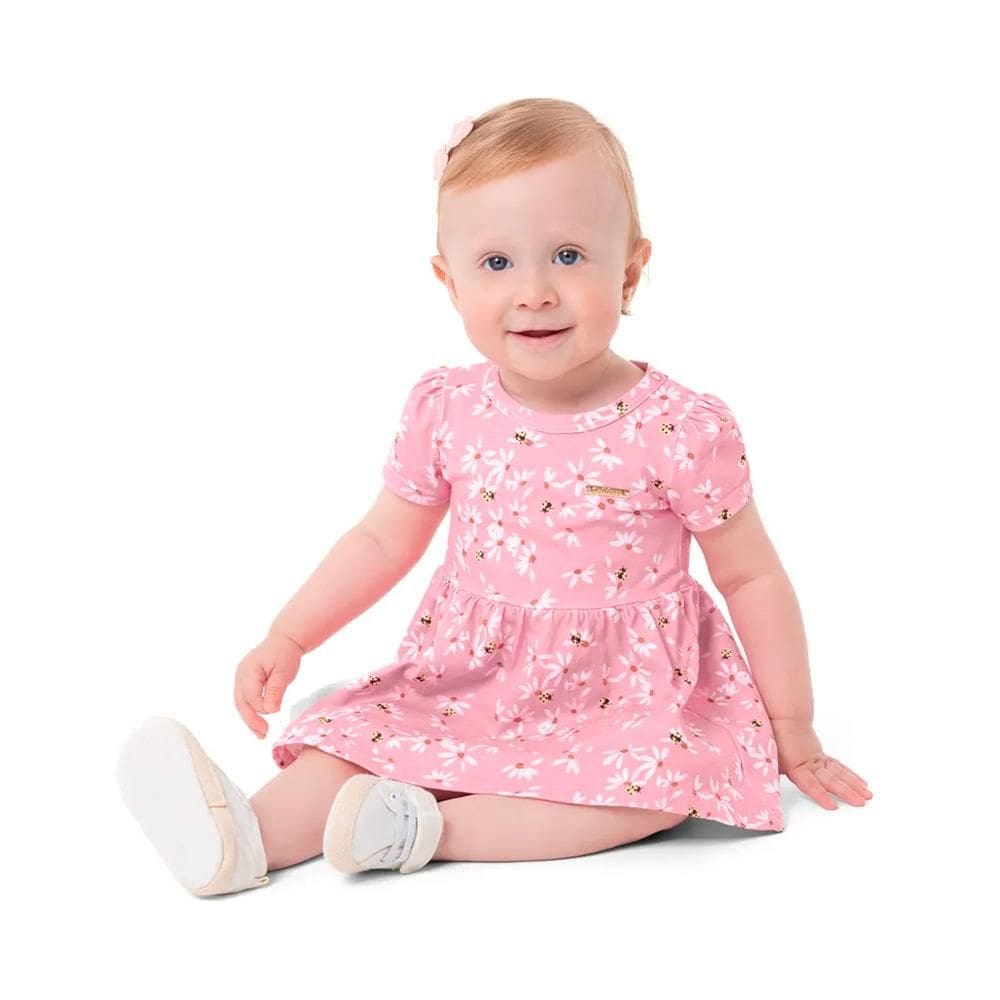 Vestido Com Body Carinhoso Manga Curta Cotton Ref: 1000119604 1/3 Menina.